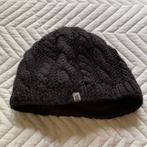 Unisex black north face wool beanie